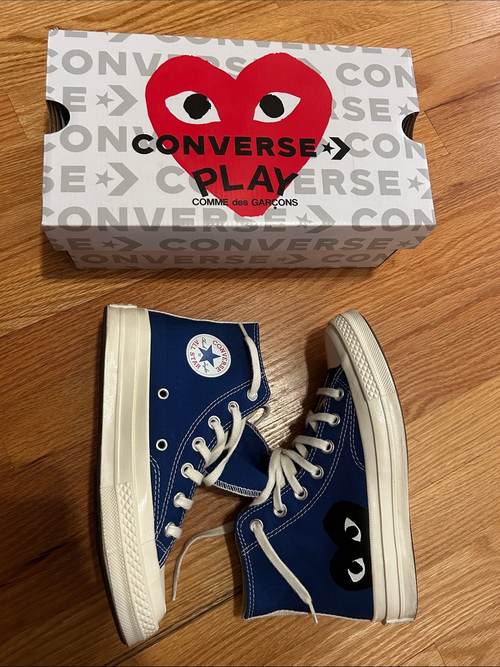 Converse Play Comme des Garçons High Top Sneakers - Blue & White